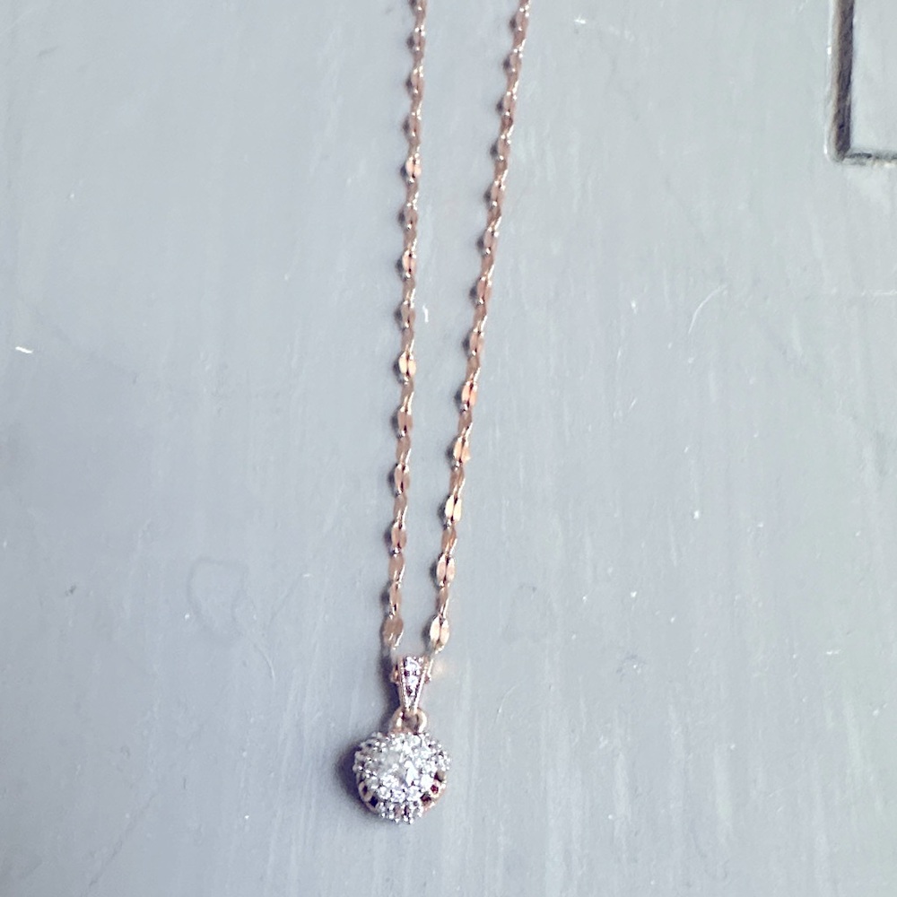 Elegant Rose Gold and Silver Necklace